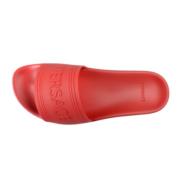 Versace Men\'s Red Rubber Flip Flops Shoes main image 6